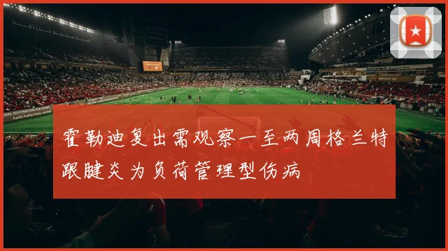 霍勒迪复出需观察一至两周格兰特跟腱炎为负荷管理型伤病